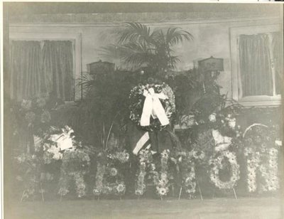 Flowers sent to opening of &quot;Carry on, Sergeant&quot; in Toronto