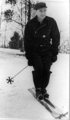 Photograph of James Langstaff on skis