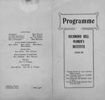 Programme of Richmond Hill Branch of Women's Institute (1918-19)