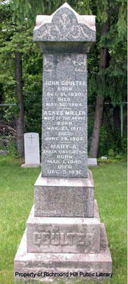 John Coulter's gravestone