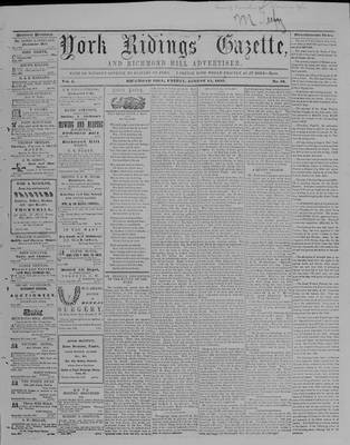 York Ridings' Gazette, 14 Aug 1857