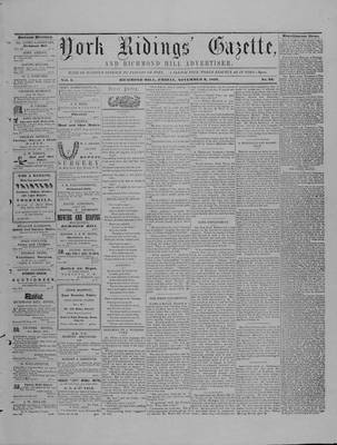 York Ridings' Gazette, 6 Nov 1857