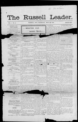 Russell Leader, 29 Mar 1900