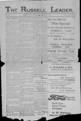 Russell Leader, 18 Oct 1923