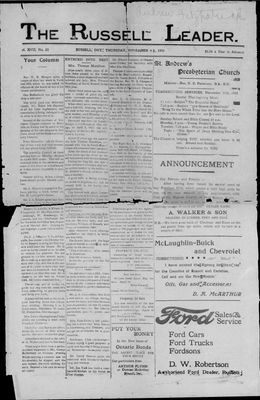 Russell Leader, 8 Nov 1923