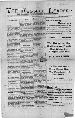 Russell Leader, 27 Dec 1923