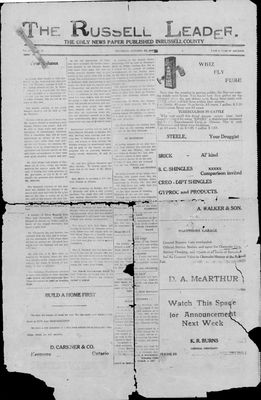 Russell Leader, 6 Oct 1927