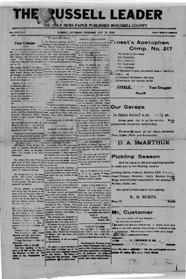 Russell Leader, 31 Oct 1929