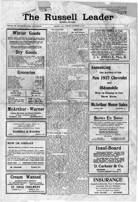 Russell Leader, 12 Nov 1936