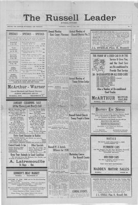 Russell Leader, 20 Jan 1938