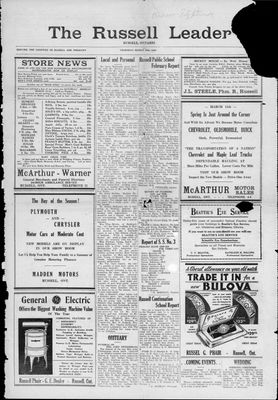 Russell Leader, 10 Mar 1938