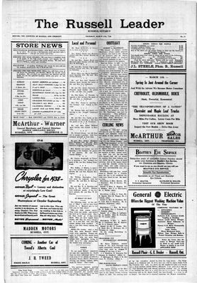 Russell Leader, 17 Mar 1938