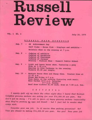 Russell Review, 18 Jul 1975