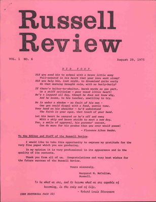 Russell Review, 29 Aug 1975