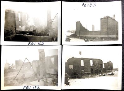 Feu école secondaire Embrun, 4 photos 23/01/1949  Embrun High School on fire  01/23/1949  Remis par Marc Bruyère