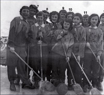 L’équipe féminine de ballon-balai de l’école secondaire