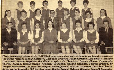 Les enseignants et enseignantes de l’école Saint-Jean en 1967-68