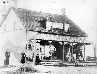 Le magasin général Sigouin à la fin du XIXe siècle.