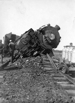 Le déraillement d'un train du New York Central près d'Embrun en 1927.