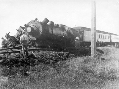 Le déraillement d'un train du New York Central près d'Embrun en 1927.