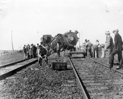 Le déraillement d'un train du New York Central près d'Embrun en 1927.