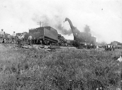 Le déraillement d'un train du New York Central près d'Embrun en 1927.