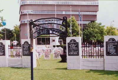 CAW's Graveyard Display Regarding Federal Cuts