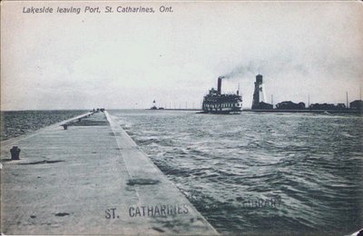 Steamer Lakeside leaving Port Dalhousie Pier