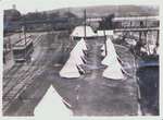 Tents & Railroad tracks near the Lower Bridge or Whirlpool Rapids Bridge