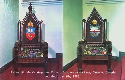 The Rector's Chair and the Bishop's Chair, St. Mark's Church, Niagara-on-the-Lake