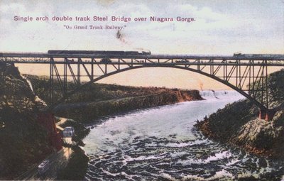 Single Arch Double Track Steel Bridge over Niagara Gorge