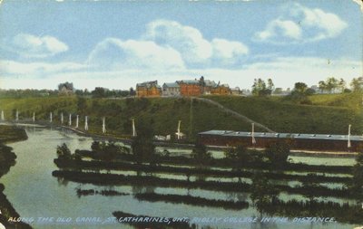 Along the Old Welland Canal with Ridley College in the Distance