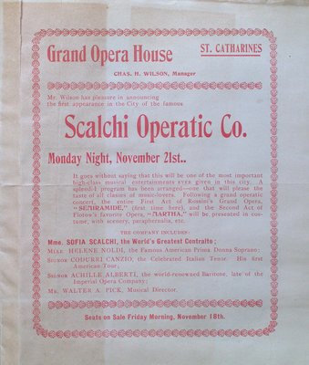 Teresa Vanderburgh's Musical Scrapbook #1 - Scalchi Operatic Co. at the Grand Opera House