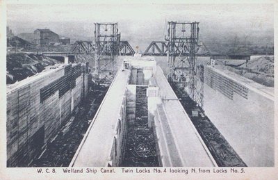 Twin Locks Four & Five Under Construction on the Fourth Welland Canal