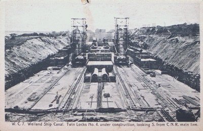 Twin Locks Under Construction on the Fourth Welland Canal