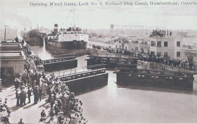 Opening North end Gates - Lock Eight - on the Welland Ship Canal