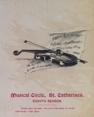 Teresa Vanderburgh's Musical Scrapbook #1 - Musical Circle St. Catharines Eighth Season Schedule of Events