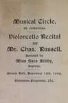 Teresa Vanderburgh's Musical Scrapbook #1 - Program for a Concert by the Musical Circle