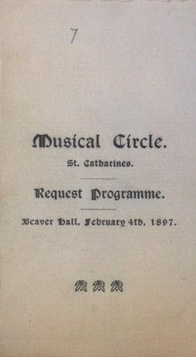 Teresa Vanderburgh's Musical Scrapbook #1 - Program for a Concert by the Musical Circle