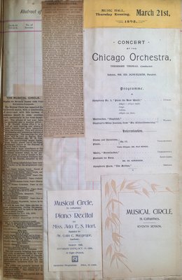 Teresa Vanderburgh's Musical Scrapbook #1 - Concert Programs and Newspaper Clippings