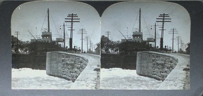 A Ship Travelling Through Lock 24 on the Third Welland Canal