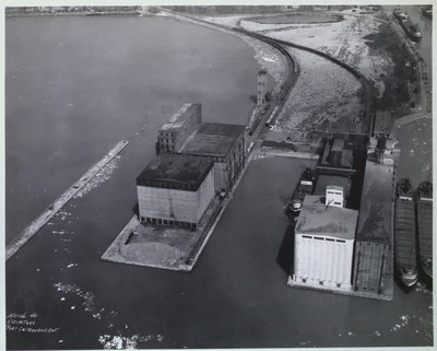 Port Colborne Showing Government Elevators and Maple Leaf Milling Co.