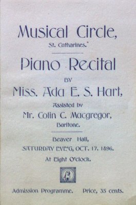 Teresa Vanderburgh's Musical Scrapbook #1 - Program for a Musical Circle Piano Recital