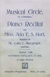 Teresa Vanderburgh's Musical Scrapbook #1 - Program for a Musical Circle Piano Recital