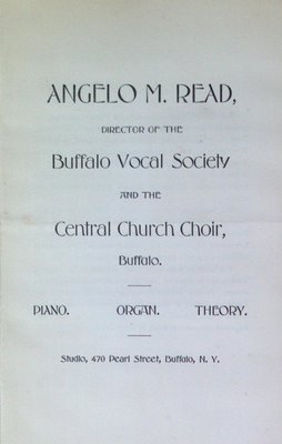 Teresa Vanderburgh's Musical Scrapbook #1 - Pamphlet for Musical Instruction Offered by Angelo M. Read