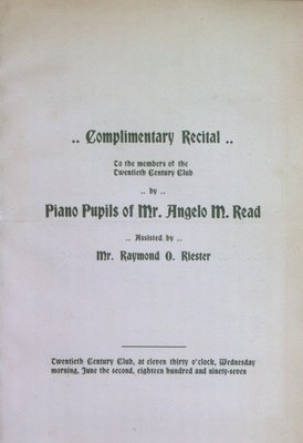 Teresa Vanderburgh's Musical Scrapbook #1 - Piano Recital Program