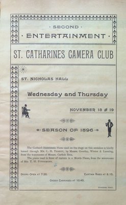 Teresa Vanderburgh's Musical Scrapbook #1 - Program for an Event by the St. Catharines Camera Club