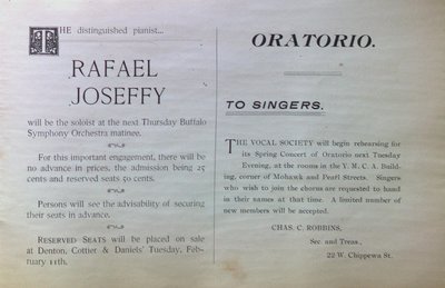 Teresa Vanderburgh's Musical Scrapbook #1 - Buffalo Vocal Society Concert Program