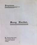 Teresa Vanderburgh's Musical Scrapbook #1 - Program for a Song Recital at St. Nicholas Hall