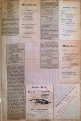 Teresa Vanderburgh's Musical Scrapbook #1 - Newspaper Clippings and Musical Circle Concert Programs